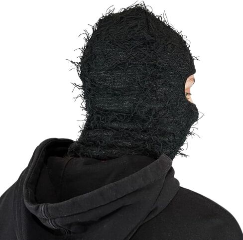 Yeat Distressed Ski Mask - A Furry Knitted Balaclava Full Face Mask for Men and Women Cold Weather Gear. in Saudi Arabia
