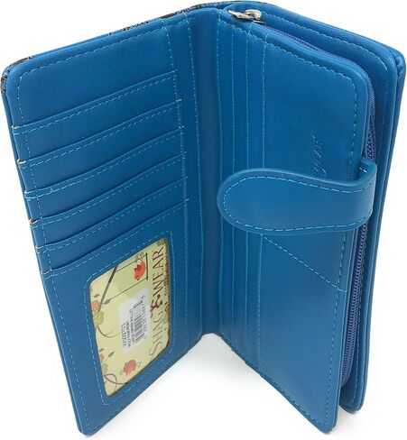 Shag Wear Wolf Paw Large Animal Wallet for Women Vegan Faux Leather 7" Blue in Saudi Arabia