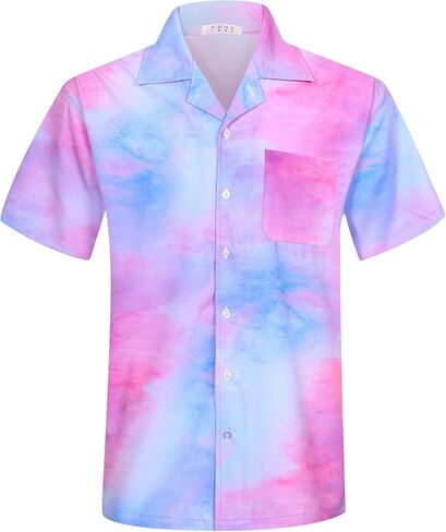 ELETOP Men's Hawaiian Shirt Quick Dry Tropical Beach Shirts Short Sleeve Aloha Holiday Casual Cuban Shirts in Saudi Arabia