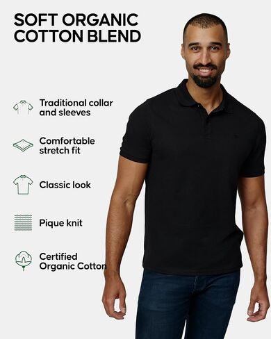 DANISH ENDURANCE Men's Polo Shirt, Organic Cotton, Short Sleeve, Classic in Kuwait