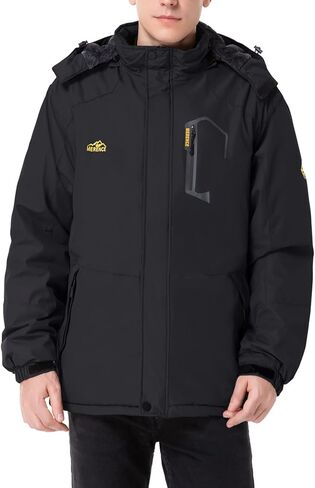 جاكيت تزلج رجالي من CIOR مقاوم للماء بتصميم Mountain II مقاوم للرياح معطف شتوي دافئ ثلج بغطاء رأس قابل للإزالة in Kuwait