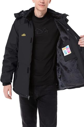 جاكيت تزلج رجالي من CIOR مقاوم للماء بتصميم Mountain II مقاوم للرياح معطف شتوي دافئ ثلج بغطاء رأس قابل للإزالة in Kuwait