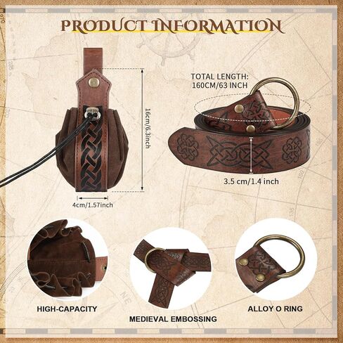 Vabean 4 قطع أزياء عصر النهضة النسائية مجموعة عصر النهضة القراصنة قميص القرون الوسطى فو حزام جلد الحقيبة تعادل مشد in Kuwait