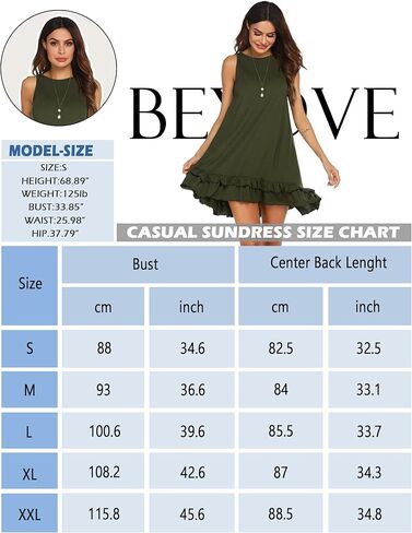 فستان Beyove كاجوال للنساء صيفي بحاشية مكشكشة بدون أكمام فستان بيكيني للشاطئ يغطي فساتين الشمس مع جيوب in Kuwait