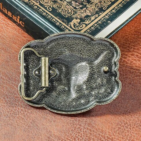 YOQUCOL American Western Cowboy Belt Buckle Bronze Longhorn Bull Head Belt Buckle for Men in Saudi Arabia