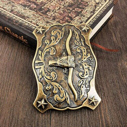 YOQUCOL American Western Cowboy Belt Buckle Bronze Longhorn Bull Head Belt Buckle for Men in Kuwait