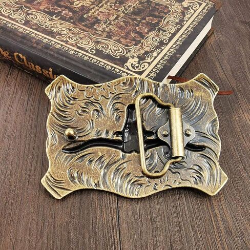 YOQUCOL American Western Cowboy Belt Buckle Bronze Longhorn Bull Head Belt Buckle for Men in Kuwait