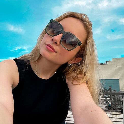 DIFF Bella Designer Square Oversized Sunglasses for Women UV400 Protection, Fashion Green Colors in Saudi Arabia