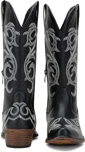 Jeossy Women's 9808 Cowboy Boots | Square Toe Cowgirl Boots | Western Embroidered Knee High Boot with Inside Zipper in Saudi Arabia