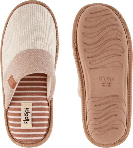 فلوبي شبشب منزلي للنساء، شبشب منسوج ناعم ومضلع مغلق من الخلف، نعل داخلي مريح متعدد الطبقات من ميموري فوم مع نعل مضاد للانزلاق للاستخدام الداخلي والخارجي، رمادي داكن، مقاس L in Kuwait
