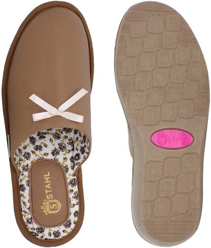 شبشب STAHL الصيفي للنساء، جلد الغنم الأصلي عالي الكثافة ونعل مضاد للانزلاق مع بطانة فائقة النعومة للاستخدام الداخلي/الخارجي in Kuwait