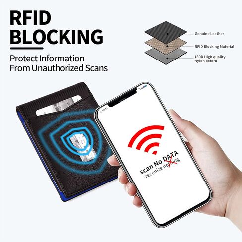 Wallet for Men Slim Minimalist - RFID Blocking Mens Wallet Front Pocket Credit Card Holder - Small Wallets with Cash Strap (Black Orange) in Saudi Arabia
