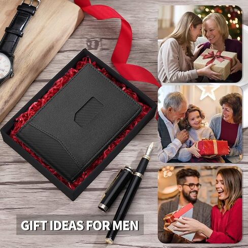 Wallet for Men Slim Minimalist - RFID Blocking Mens Wallet Front Pocket Credit Card Holder - Small Wallets with Cash Strap (Black Orange) in Saudi Arabia