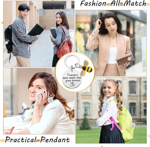 24 Pcs Christmas Bee Keychain Teacher Appreciation Gifts for Women Bulk 1 Inch Bees Keychain Teacher Keyring Gift for Christmas Teacher's Day Birthday Thank You Gifts in Saudi Arabia
