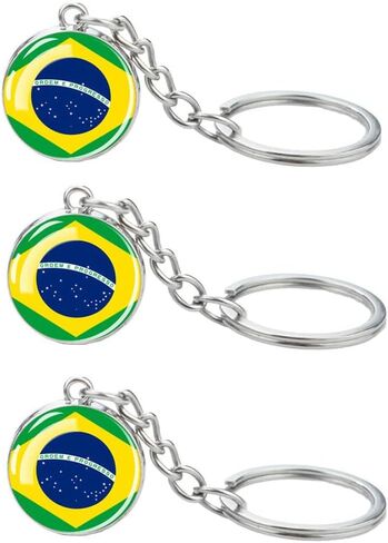 LLBFHH 3 Pcs South America Countries Flag Key Chain, Cool Keychain for Car Keys, Stainless Steel Keyrings & Keychains in Kuwait