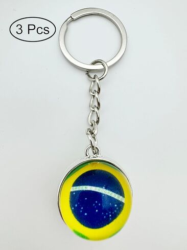 LLBFHH 3 Pcs South America Countries Flag Key Chain, Cool Keychain for Car Keys, Stainless Steel Keyrings & Keychains in Kuwait