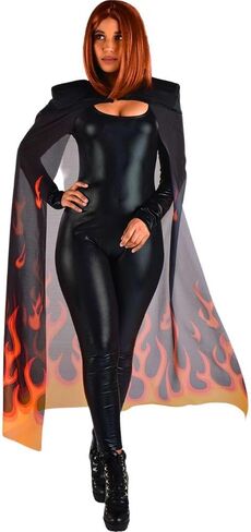 Multicolor Sheer Flame Cape - 1 Pc. - Stunning Design, Perfect Costume Prop For Cosplay, Halloween, Festivals & Parties in Saudi Arabia