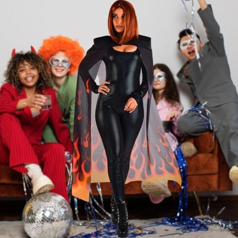 Multicolor Sheer Flame Cape - 1 Pc. - Stunning Design, Perfect Costume Prop For Cosplay, Halloween, Festivals & Parties in Saudi Arabia