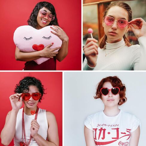 Century Star Heart Sunglasses Rhinestone Heart Shaped Sunglasses Womens Trendy Retro Fun Party Transparent Colorful Glasses in Saudi Arabia