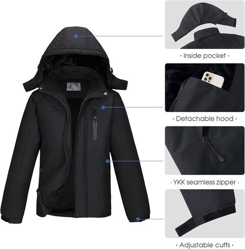 Men's Winter Ski Jackets Waterproof Snow Coat with Hood Mountain Windproof Rain Jacket in Saudi Arabia