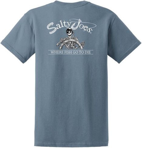 تي شيرت Joe's USA Salty Joe's Back from The Depths Logo ثقيل الوزن -S-StoneBlue/c in Kuwait