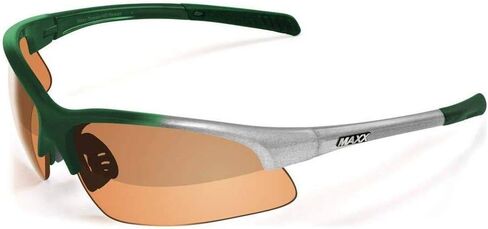 نظارات شمسية Maxx Domain Sport Golf لركوب الدراجات النارية باللون الأخضر والفضي مع عدسات كهرمانية عالية الوضوح in Kuwait