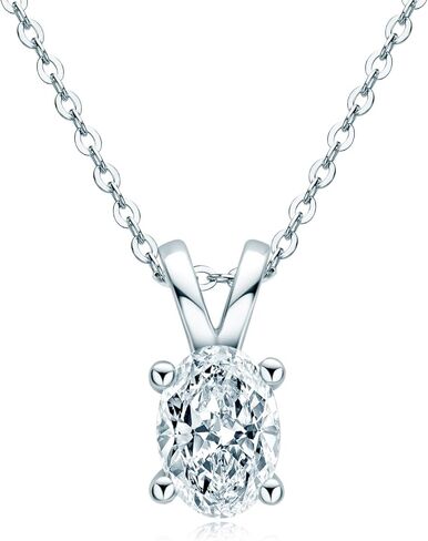 AINUOSHI Moissanite Necklace for Women, 1-1.5 CT Solitaire Moissanite Diamond D-E Color, 925 Sterling Silver with 18K Gold Plating, Christmas New Year Gifts with Jewelry Box Packed in Kuwait