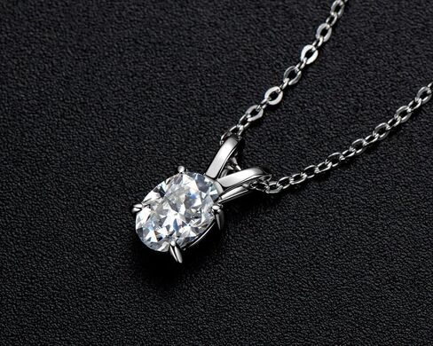 AINUOSHI Moissanite Necklace for Women, 1-1.5 CT Solitaire Moissanite Diamond D-E Color, 925 Sterling Silver with 18K Gold Plating, Christmas New Year Gifts with Jewelry Box Packed in Kuwait