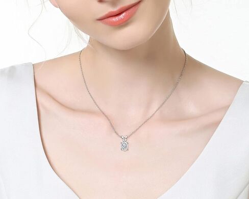 AINUOSHI Moissanite Necklace for Women, 1-1.5 CT Solitaire Moissanite Diamond D-E Color, 925 Sterling Silver with 18K Gold Plating, Christmas New Year Gifts with Jewelry Box Packed in Kuwait
