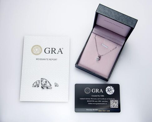 AINUOSHI Moissanite Necklace for Women, 1-1.5 CT Solitaire Moissanite Diamond D-E Color, 925 Sterling Silver with 18K Gold Plating, Christmas New Year Gifts with Jewelry Box Packed in Kuwait