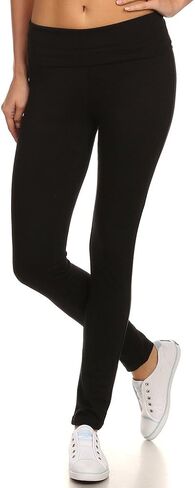 Yoga Leggings Capri with Fold Over Solid Waistband in Saudi Arabia