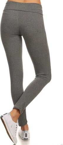 Yoga Leggings Capri with Fold Over Solid Waistband in Saudi Arabia