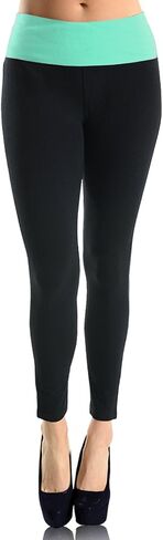 Yoga Leggings Capri with Fold Over Solid Waistband in Saudi Arabia