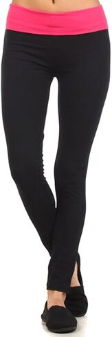 Yoga Leggings Capri with Fold Over Solid Waistband in Saudi Arabia