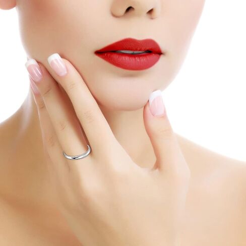 SILBERTALE 925 خاتم فضة استرليني 2 مللي متر عالي البولندية عادي قبة خاتم الزفاف للنساء الرجال الراحة صالح 2-4.5 in Kuwait