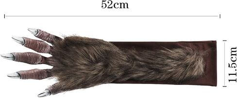 1 Pair Werewolf Hand Costume Gloves Hairy Hands Animal Furry Claw Paw Gloves Bear Monster Halloween Costume Cosplay for Adult in Saudi Arabia