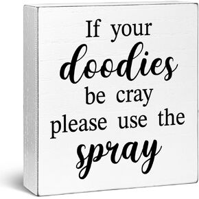 Funny Bathroom Wooden Box Sign, Wood Block Plaque for Toilet Shelf, Wood Sign for Toilet Restroom Home Tabletop Desk Decor, Rustic Bathroom Decoration, 6 x 6 Inch, Toilet Rules
