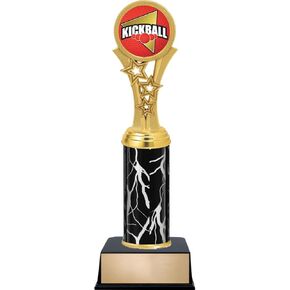 Crown Awards Kickball Trophies, 11" Black Midnight Kickball Trophy, Customize Now Prime