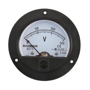 Baomain 62T2 AC 300V Analogue Panel Meter Volt Voltage Gauge Analog Voltmeter Round Voltmeter