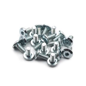 MroMax 40Pcs M6 x 30mm Flat Head Hex Socket Cap Screws Bolts, Blue Zinc Plated Carbon Steel Full Thread Furniture Screws for Assemble Cabinets, Baby Beds, Tables and Chairs
