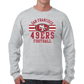 Team Fan Apparel NFL Team Stripe Crew Sweatshirt - Cotton & Polyester Tagless Crew for Men & Women