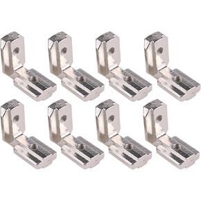 8-Pack T Slot L-Shape Corner Bracket, 2020 Series 90 Degree Aluminum Profile Interior Joint - with M4 Screws,Suitable for 6mm Slot Aluminum Extrusion Profile