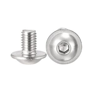 uxcell Flanged Button Head Socket Cap Screws, M5*22mm Hex Socket Drive Screw, 304 Stainless Steel Fasteners Bolts, Fully Threaded Machine Screw 25Pcs