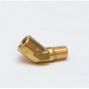 1/8" Male NPT MIP MPT to 1/8" Female NPT FIP FPT 45 Degree Street Elbow Forged Brass Fitting Fuel/Air/Water/Boat/Gas/Oil WOG