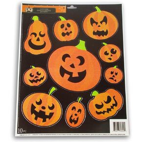 Halloween Static Cling for Windows or Mirrors - Cute and Colorful Window Cling Decorations (Halloween Glitter Cats (12 Piece))