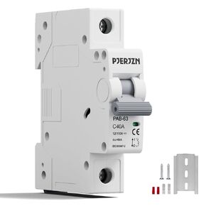 12-110V DC Circuit Breaker Solar 20Amps 1P Miniature Circuit Breaker Solar DIN Rail Mount Thermal Magnetic Trip Solar PV Isolator Solar Panel for Photovoltaic Systems