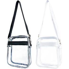 TotePrint 2 Packs Clear Wallet for Men and Women,Chest Crossbody Backpack,Mobile Phone Bag,Transparent Wallet Shoulder Bag