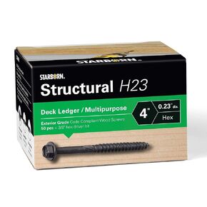 Starborn Structural H23 Deck Ledger Multi-Purpose Wood Screw (50, 4")