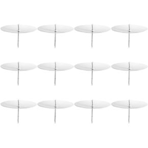 HOMSFOU 12Pcs Candle Fixing Holder Stand Metal Cake Candle Clip Plate Pillar Candle Stand Iron Tealight Clip on Cake Candle Base for Cakes Celebrate Birthdays Anniversaries Reunions