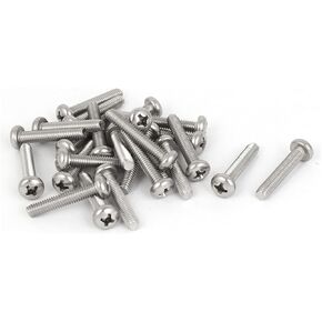 uxcell M4x22mm 316 Stainless Steel Phillips Pan Head Machine Screws Silver Tone 25 Pcs